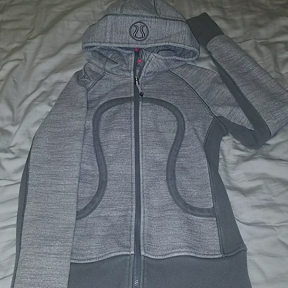 Heavy grey Lululemon zip-up sweatshirt hoodie